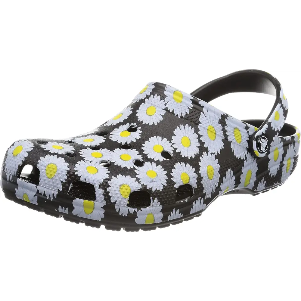 Crocs Kids’ Classic Clogs - Black Daisy / 7 Women/5 Men
