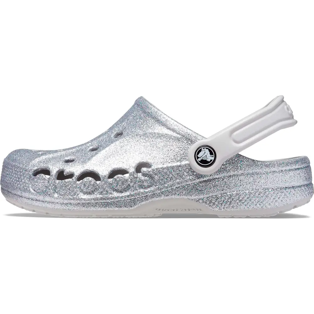 Crocs Unisex Adult Baya Clogs - 8 Women/6 Men / Silver Glitter