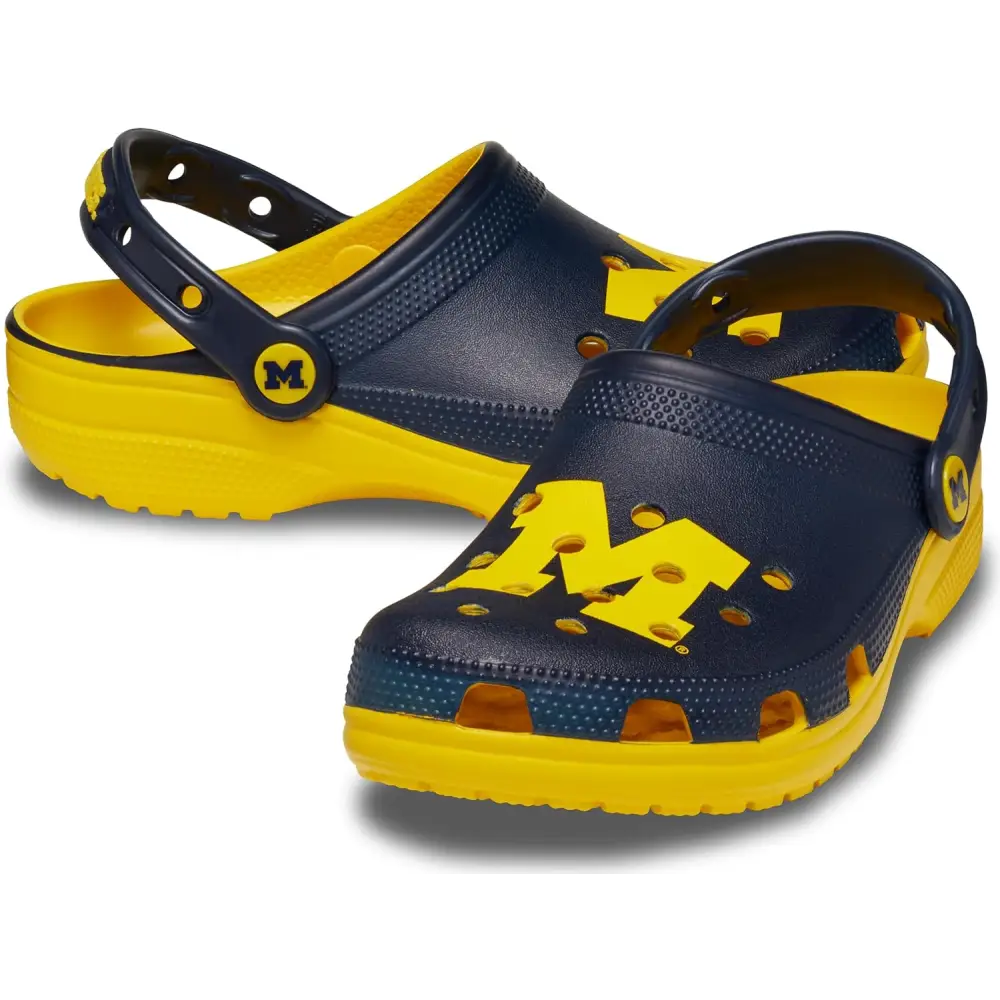 Crocs Unisex-Adult Classic Collegiate Clogs - Michigan / 18 Women/16 Men