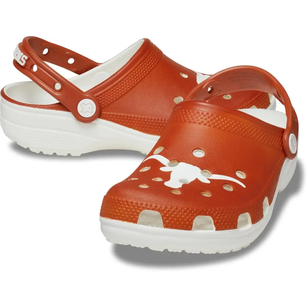 Crocs Unisex-Adult Classic Collegiate Clogs - Texas / 11 Women/9 Men