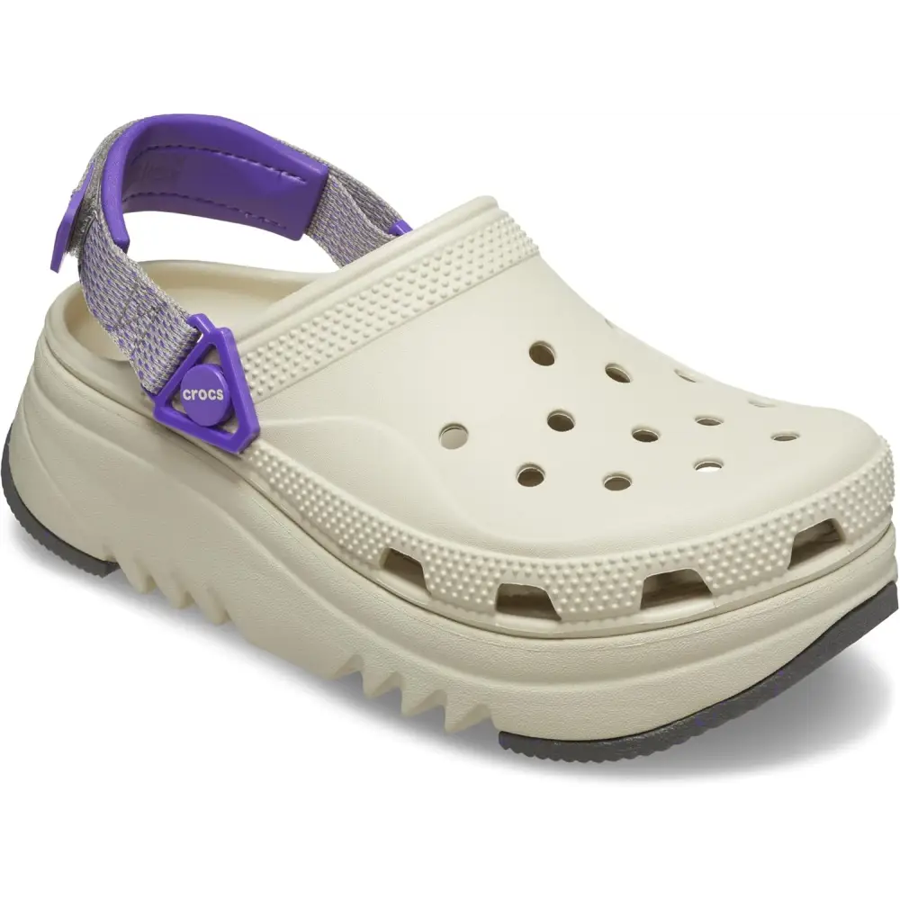 Crocs Unisex Adult Classic Hiker Escape Clogs - Bone/Neon Purple / 12 Women/10 Men