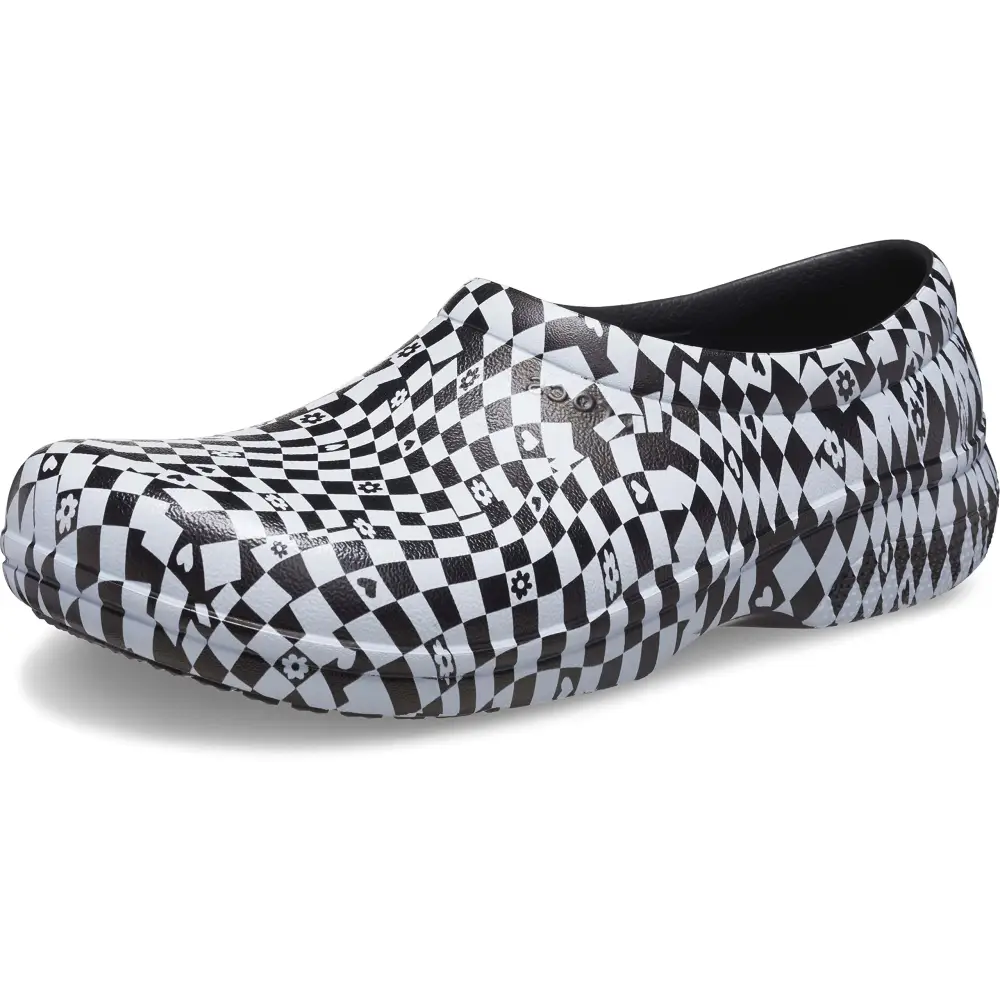 Crocs Unisex Adult On The Clock Slip Resistant Clogs - 6 Women/4 Men / Black/White