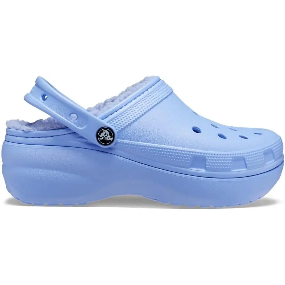 Crocs Womens Classic Lined Platform Clogs - Moon Jelly / 10