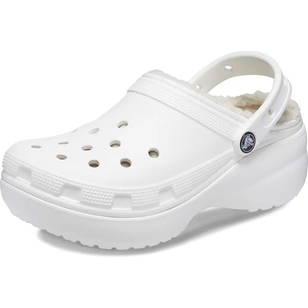 Crocs Womens Classic Lined Platform Clogs - White / 6