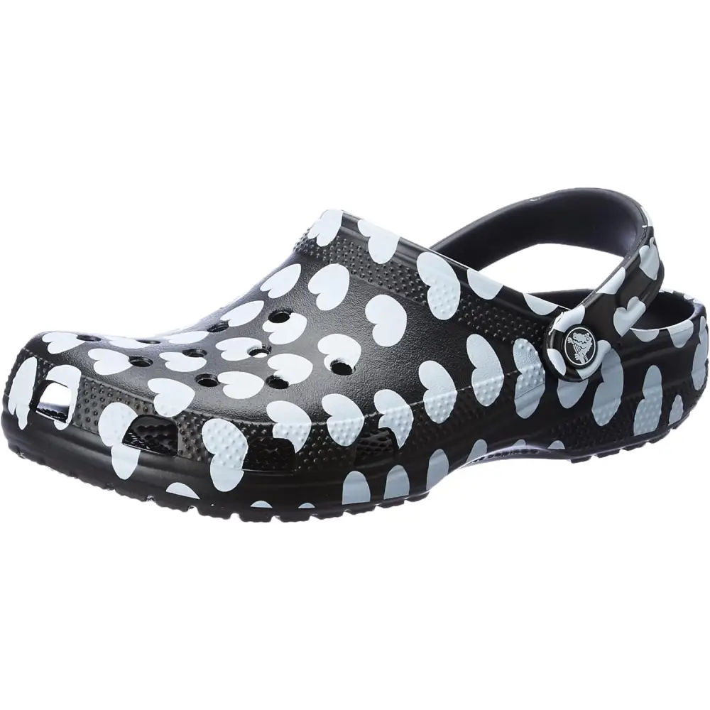 Crocs Women’s Classic Marbled Tie-dye Clogs - Black White / 5