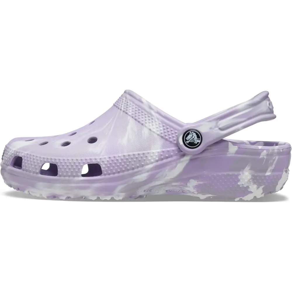 Crocs Women’s Classic Marbled Tie-dye Clogs - Lavender/Multi / 13 Women/11 Men