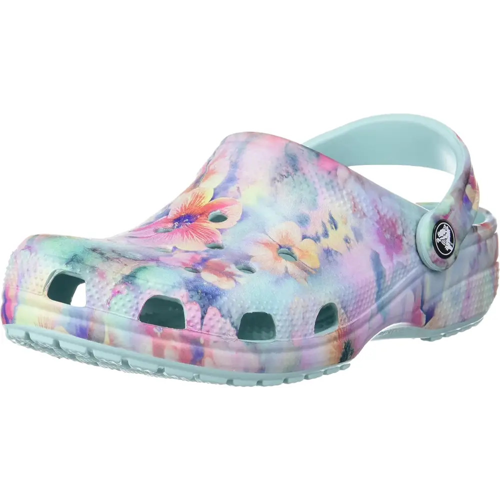 Crocs Women’s Classic Marbled Tie-dye Clogs - Watercolor Floral / 14 Women/12 Men