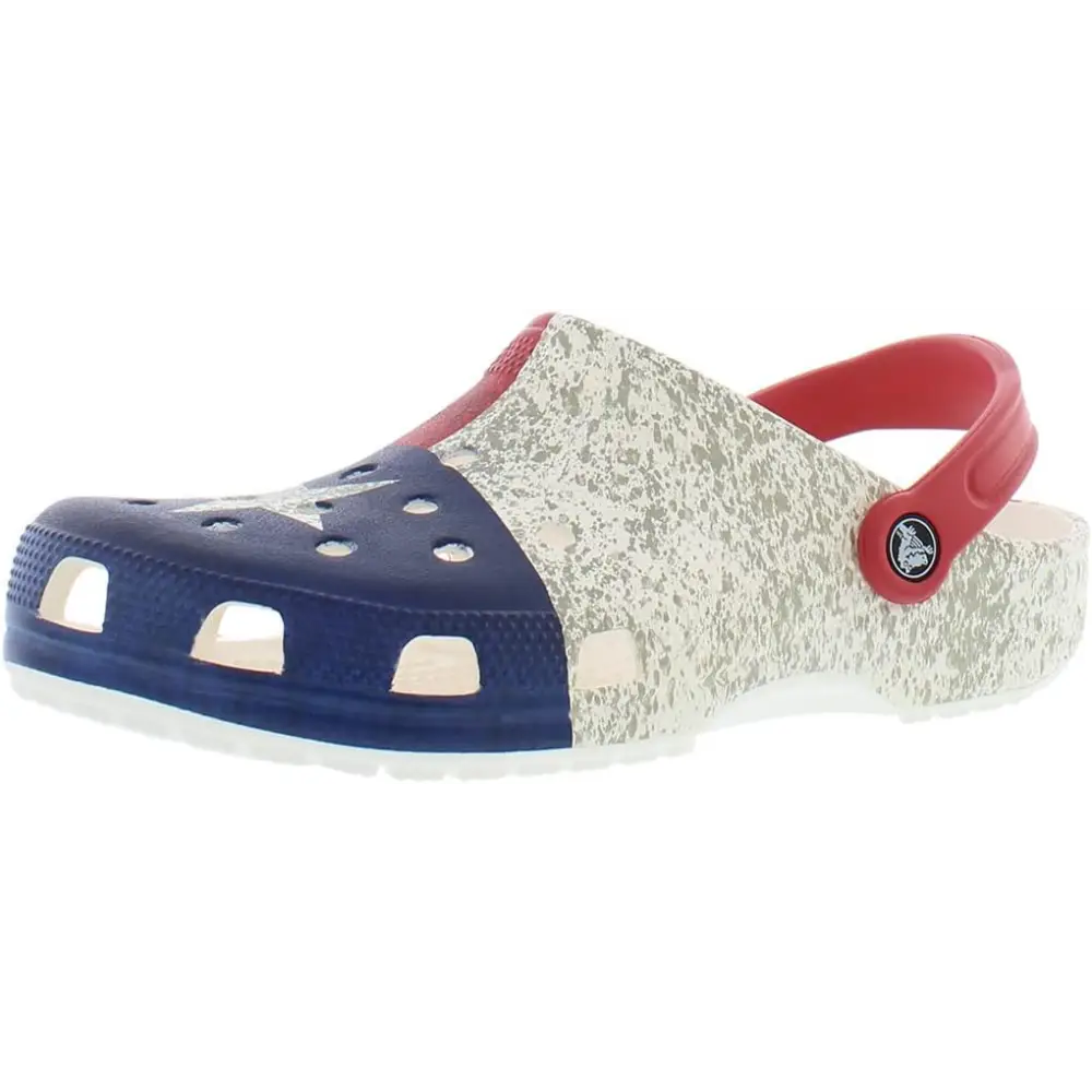 Crocs Women’s Classic Solar Rainbow Clogs - Blue White Green / 11 Women/8 Men