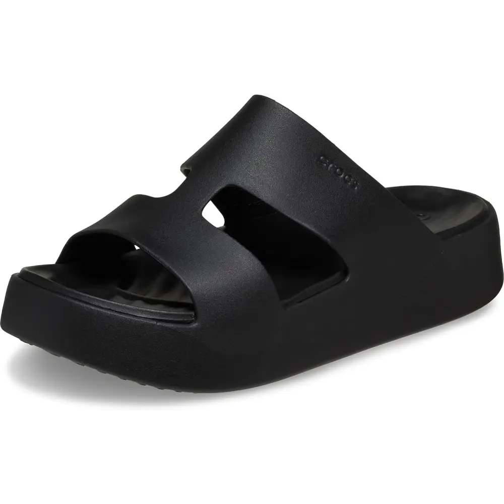 Crocs Women’s Getaway Platform H-Strap Wedge Sandals - Black / 8