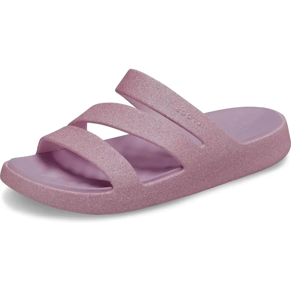 Crocs Women’s Getaway Strappy Sandals - Pink Milk Glitter / 8