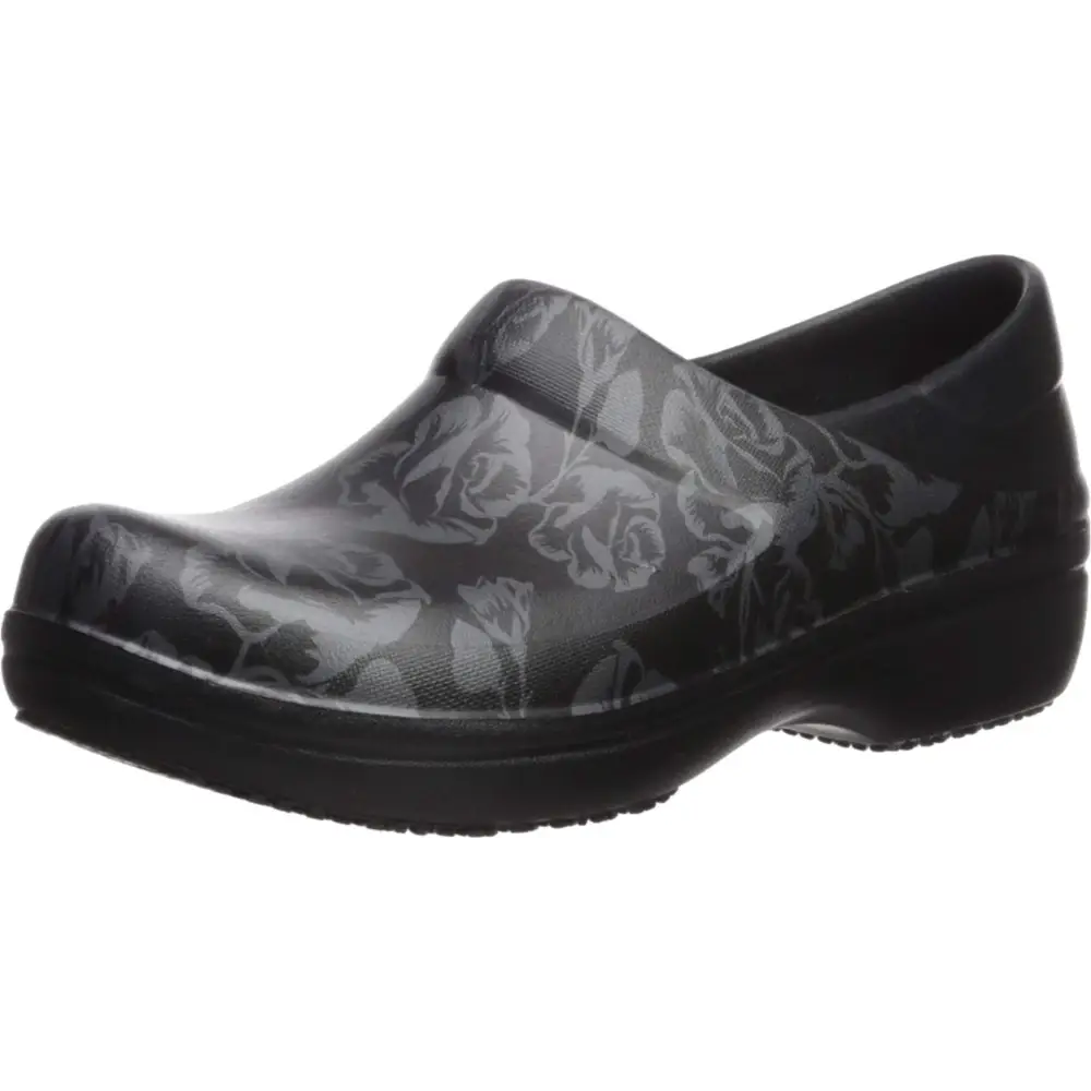 Crocs Women’s Neria Pro II Clogs Slip Resistant Work Shoes for Women - 10 / Metallic Rose/Black